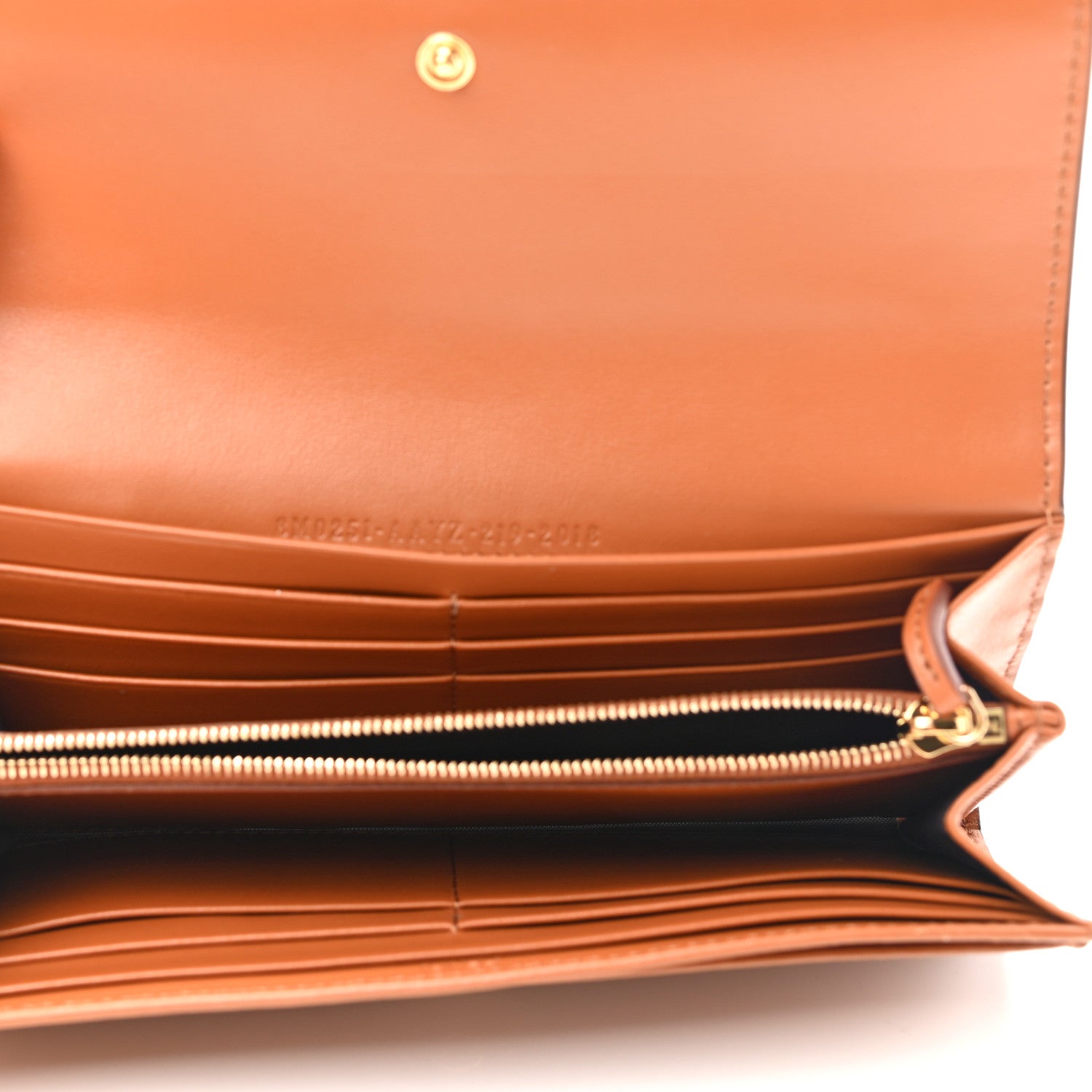 Fendi Vitello King Tamponato Logo Embossed Continental Wallet Cuoio 5 of 8
