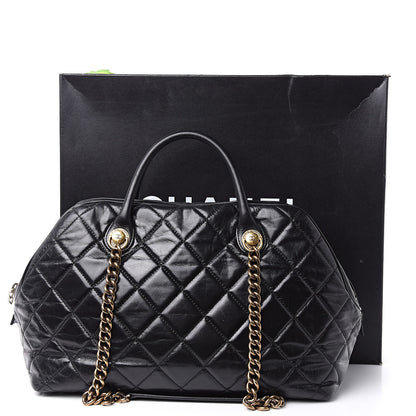 Chanel Glazed Calfskin Castle Rock Bowling Bag Black 16 of 16