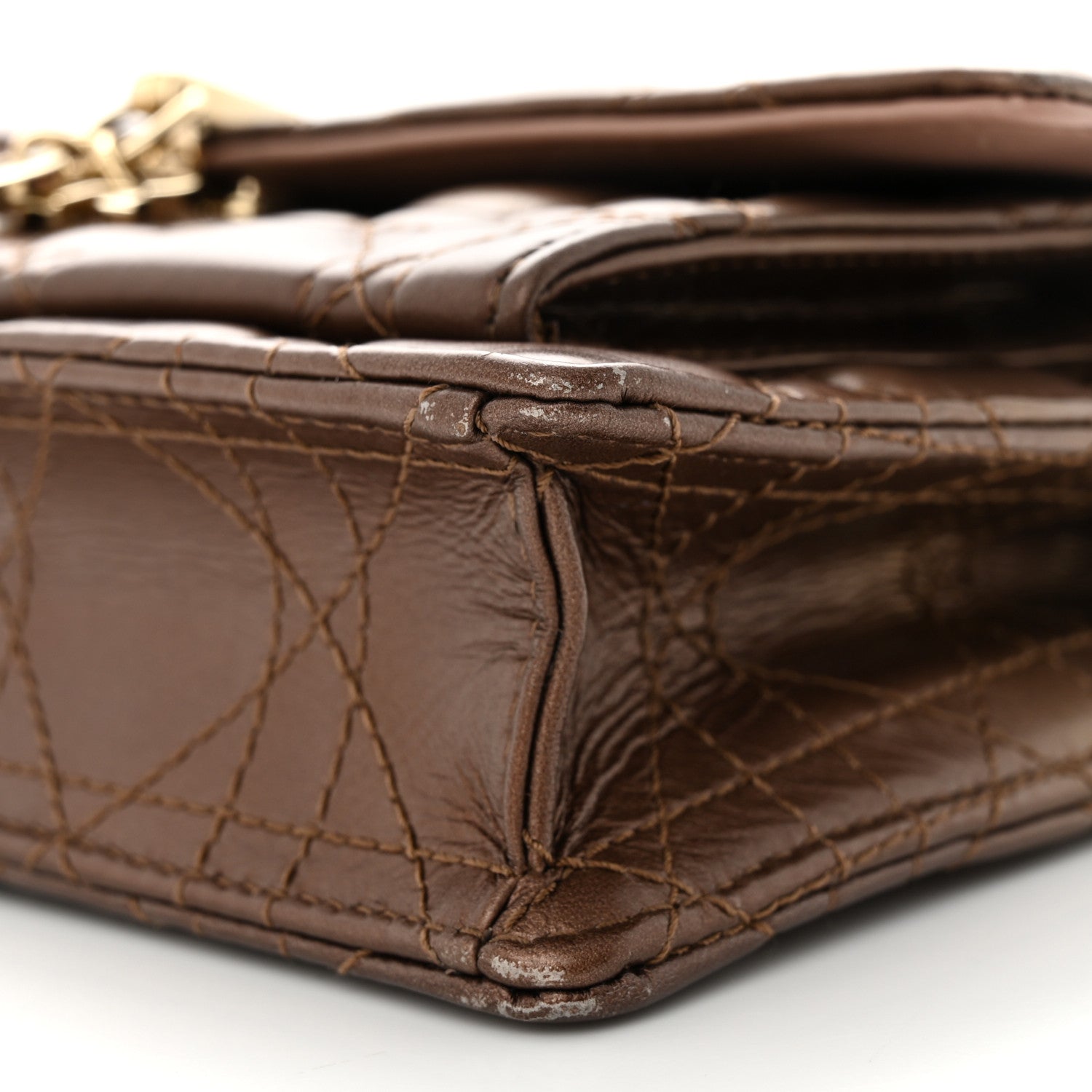 Christian Dior Iridescent Lambskin Gradient Chain Lady Dior Chain Pouch Metallic Pink 10 of 14