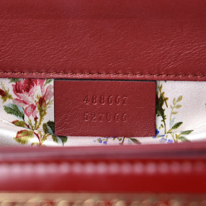 Gucci Calfskin Lisse Cornice Crystal Mini Thiara Top Handle Bag Cerise Red Gold Multicolor 7 of 16