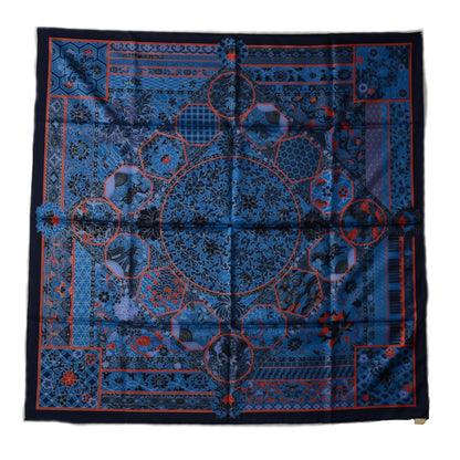 Hermes Silk Collections Imperiales Scarf 90 Navy Red Royal Bleu 2 of 8