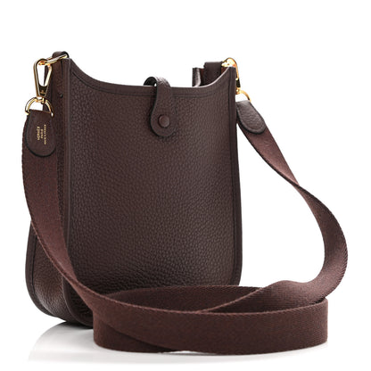 Hermes Taurillon Clemence Evelyne TPM Rouge Sellier 3 of 11