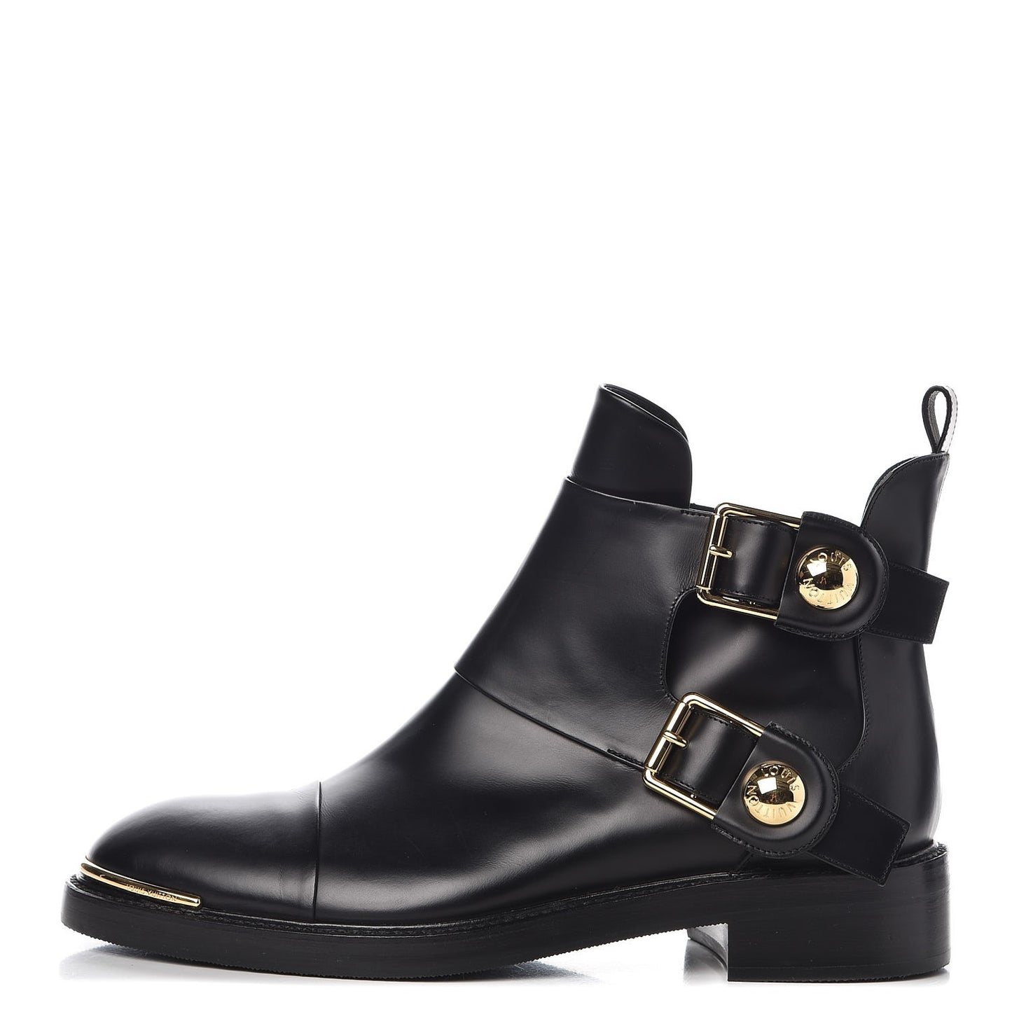 Calfskin Valley Flat Ankle Boots 39 Black