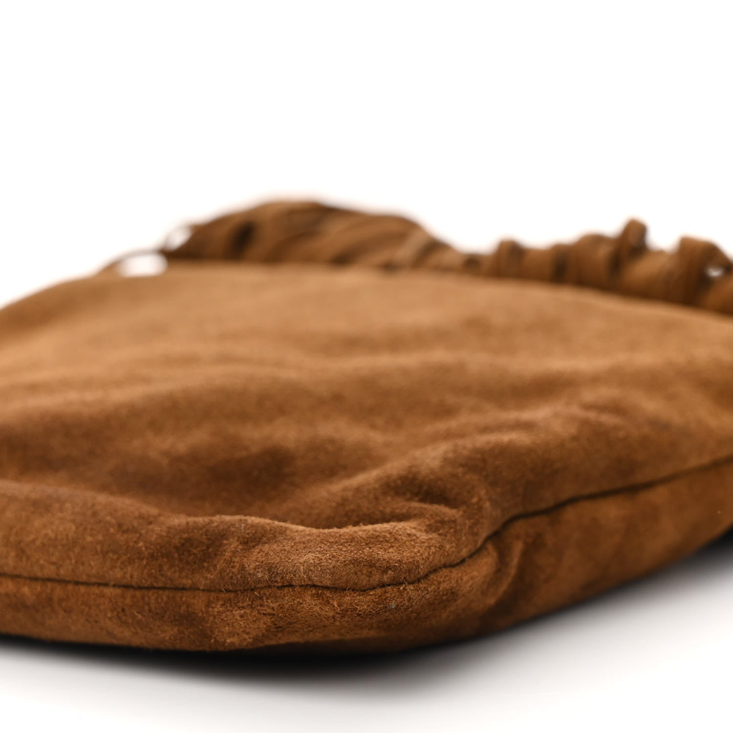 Saint Laurent Suede Calfskin Small Grace Fringed Hobo Bag Light Ocre 11 of 12