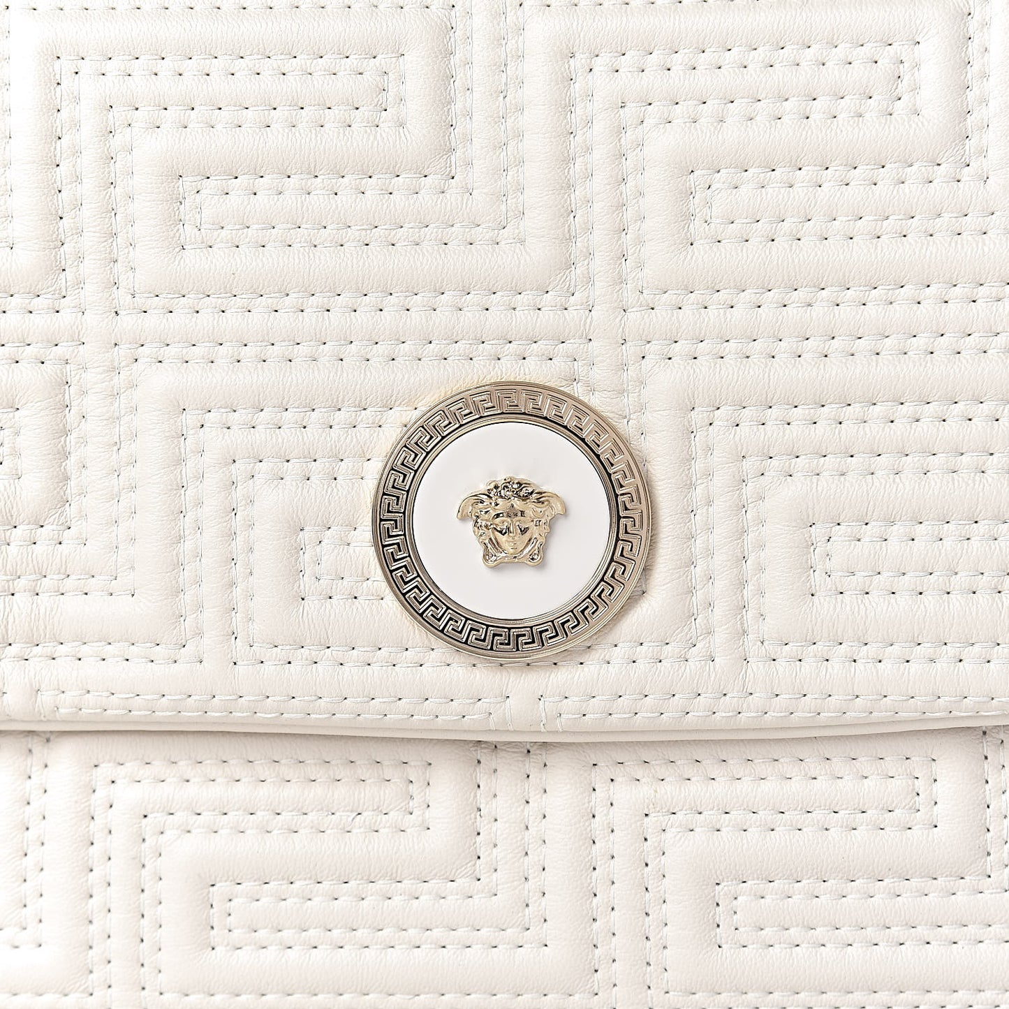 Calfskin Icon Quilted Flap White