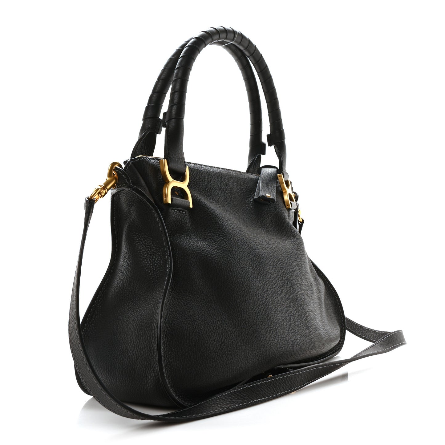 Calfskin Medium Marcie Satchel Black