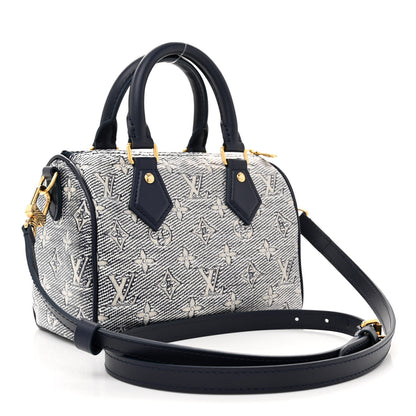Louis Vuitton Monoglam Speedy Bandouliere 20 Blue 3 of 9