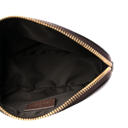 Gucci GG Supreme Monogram Textured Calfskin Web Medium Ophidia Cosmetic Case Beige Ebony New Acero 5 of 9