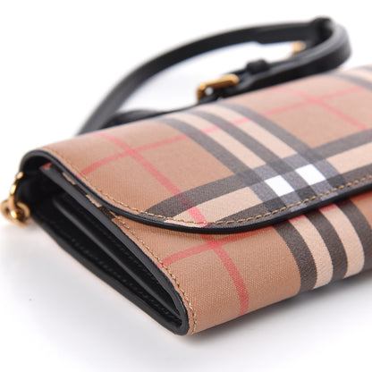 Burberry Vintage Check Henley Wallet On Chain Black 10 of 11