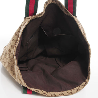 Gucci GG Monogram Medium Web Handle Vertical Tote Bag Dark Brown 6 of 8