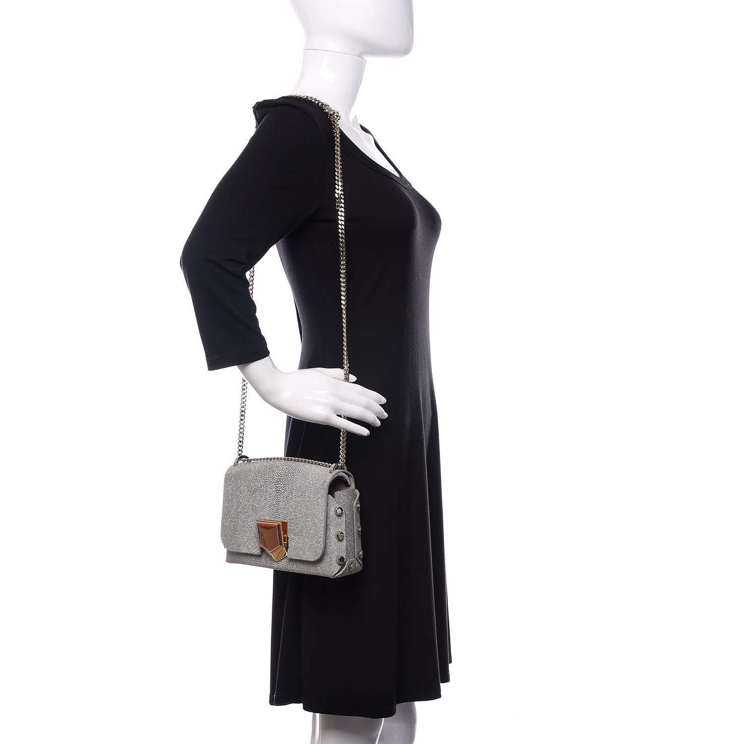 Jimmy Choo Stingray Petite Lockett Shoulder Bag Silver 2 of 9
