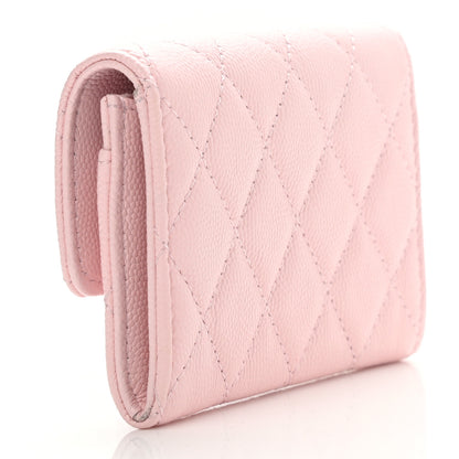 Chanel Caviar Quilted Crystal CC Flap Card Holder Pink 3 of 9