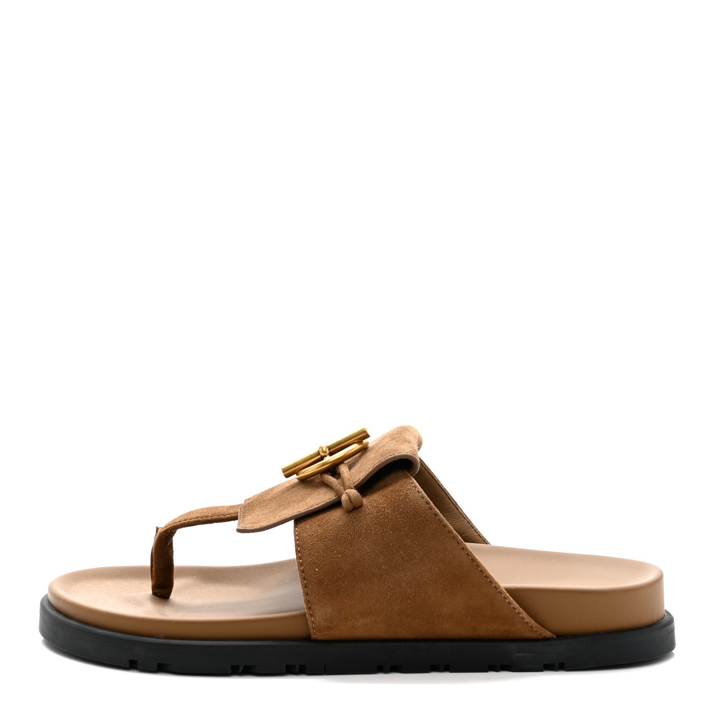 Suede Goatskin Womens Joyce Sandals 37 Brun Fume