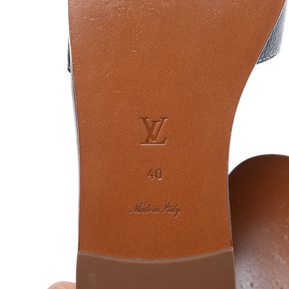 Louis Vuitton Calfskin Lockit Flat Sandals 40 Black 6 of 9