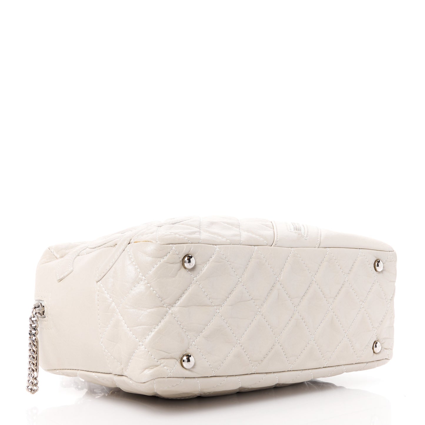 Aged Calfskin Quilted Cotton Club Bowler Pearl