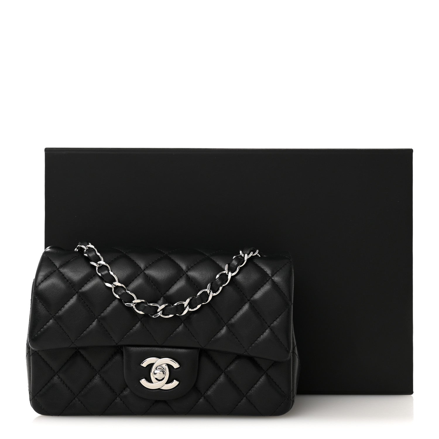 Chanel Lambskin Quilted Mini Rectangular Flap Black 10 of 10