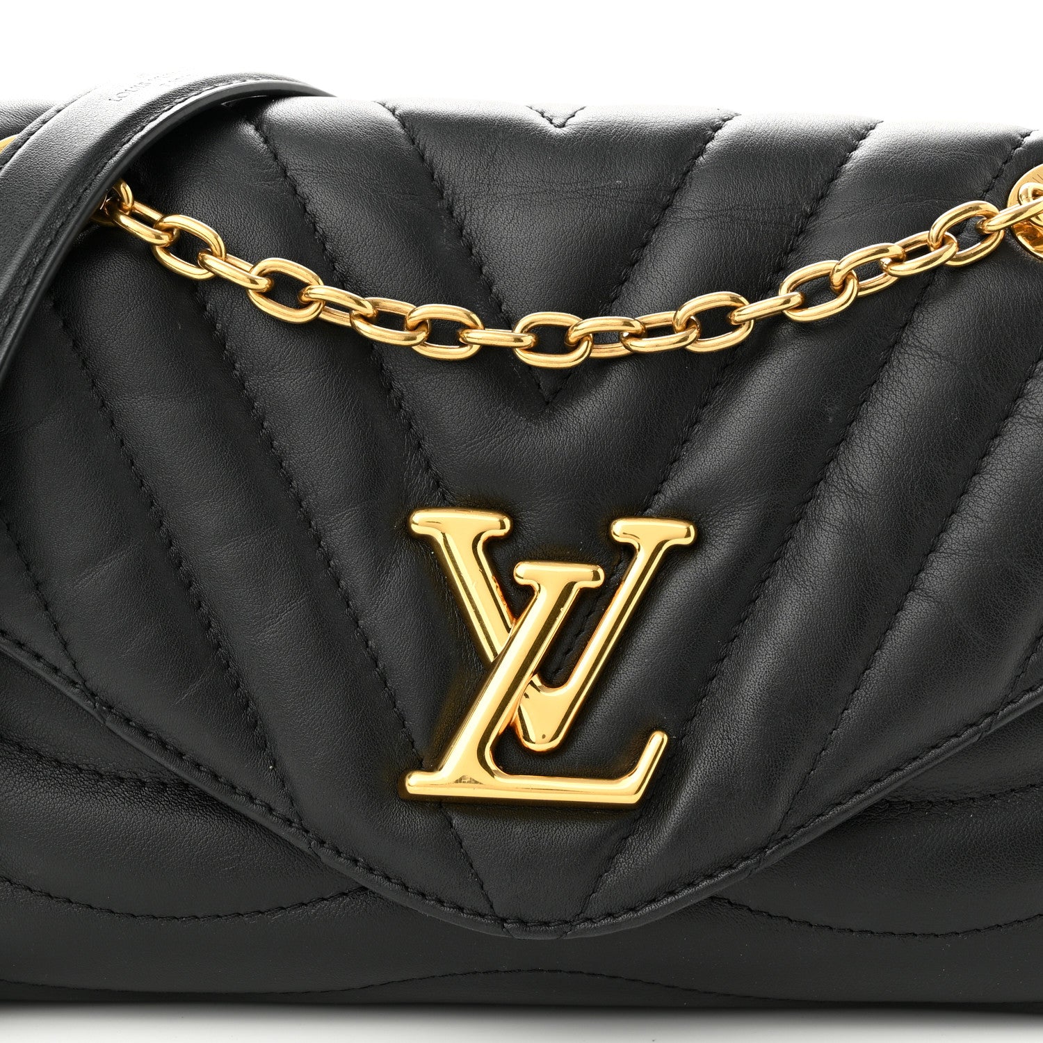 Louis Vuitton Calfskin LV New Wave Chain Bag Black 7 of 9