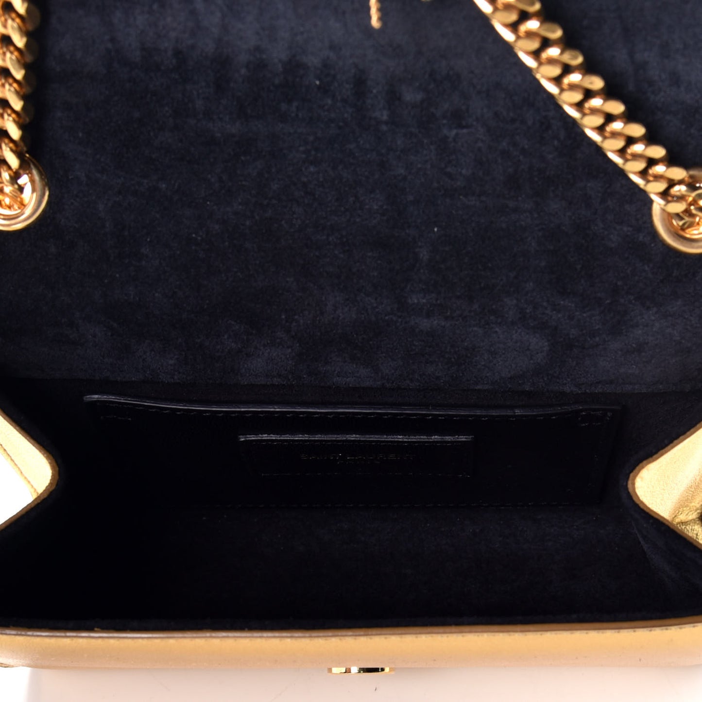 Metallic Calfskin Small Classic Monogram Kate Tassel Satchel Gold