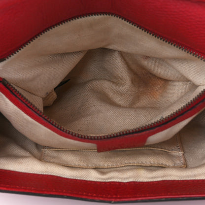 Gucci Calfskin Small GG Marmont Top Handle Bag Vulcanic Red 6 of 14