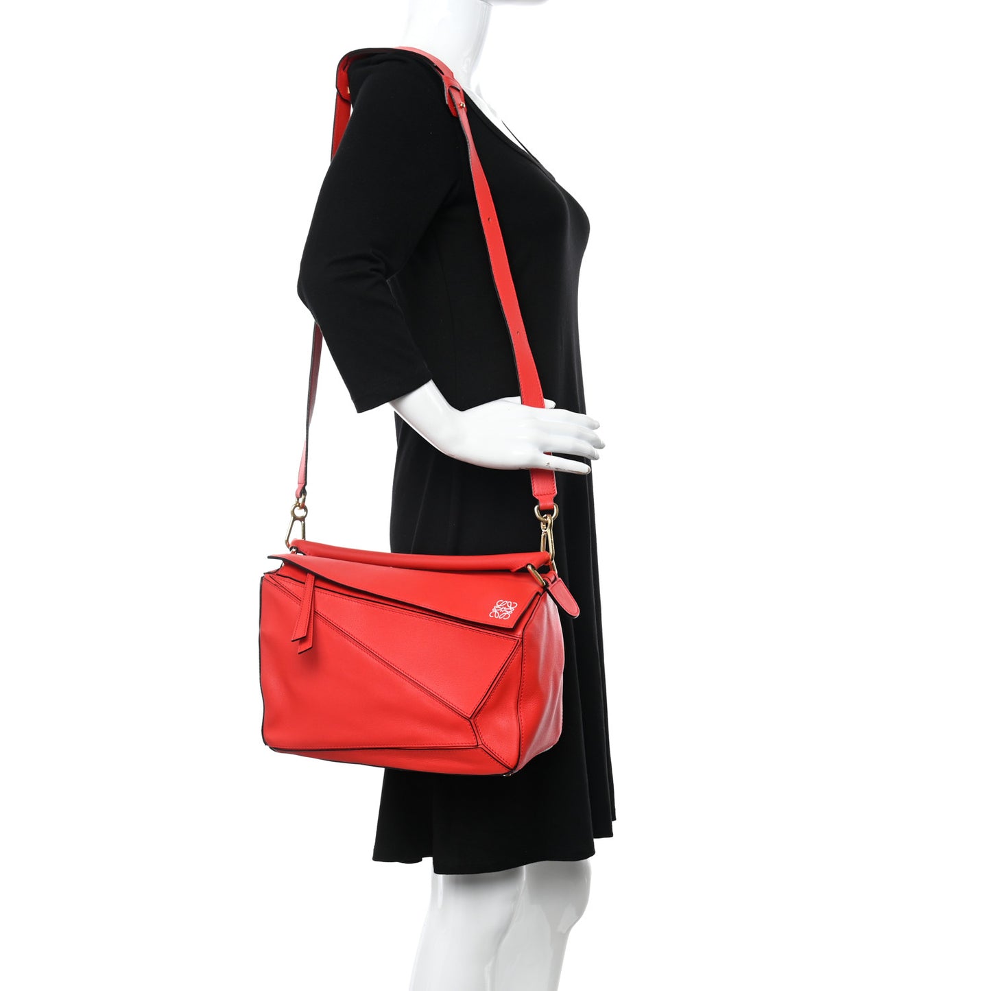 Calfskin Medium Puzzle Bag Scarlet
