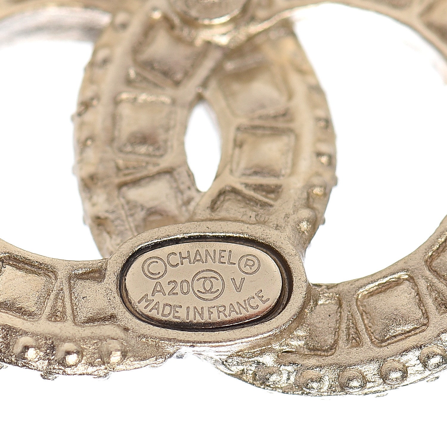 Chanel Crystal CC Earrings Light Gold 4 of 5