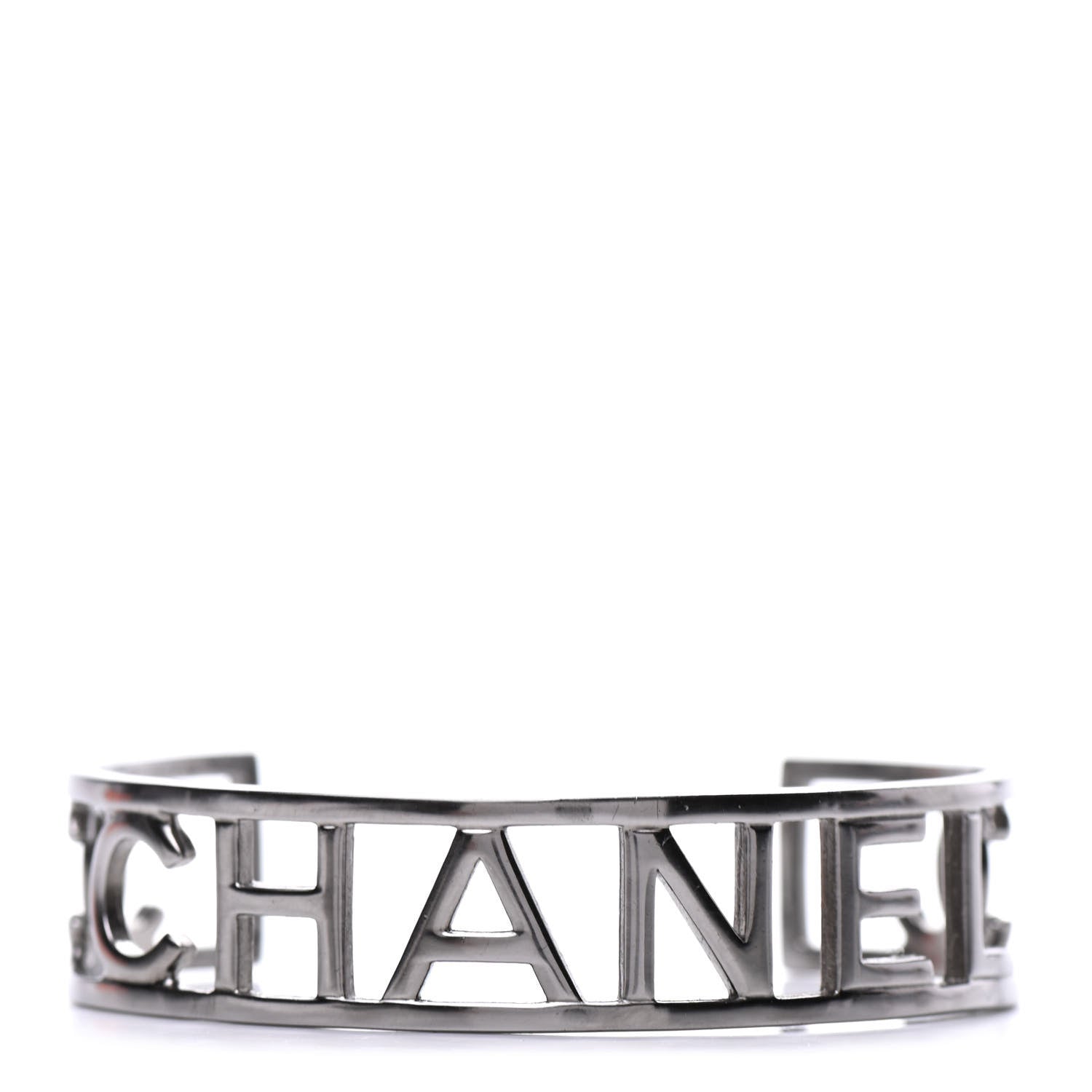 Chanel Metal Logo Cuff Silver 1 of 4
