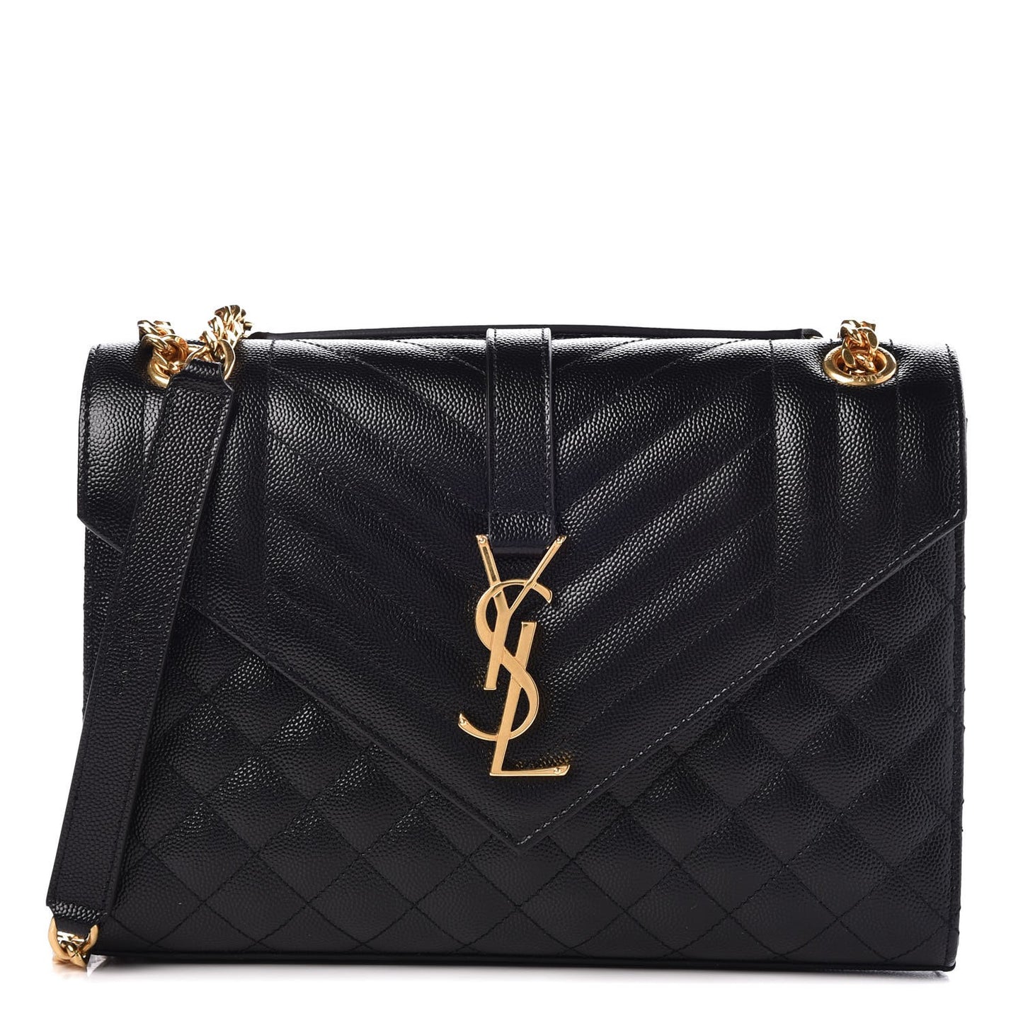 Grain De Poudre Textured Mixed Matelasse Triquilt Medium Monogram Satchel Black