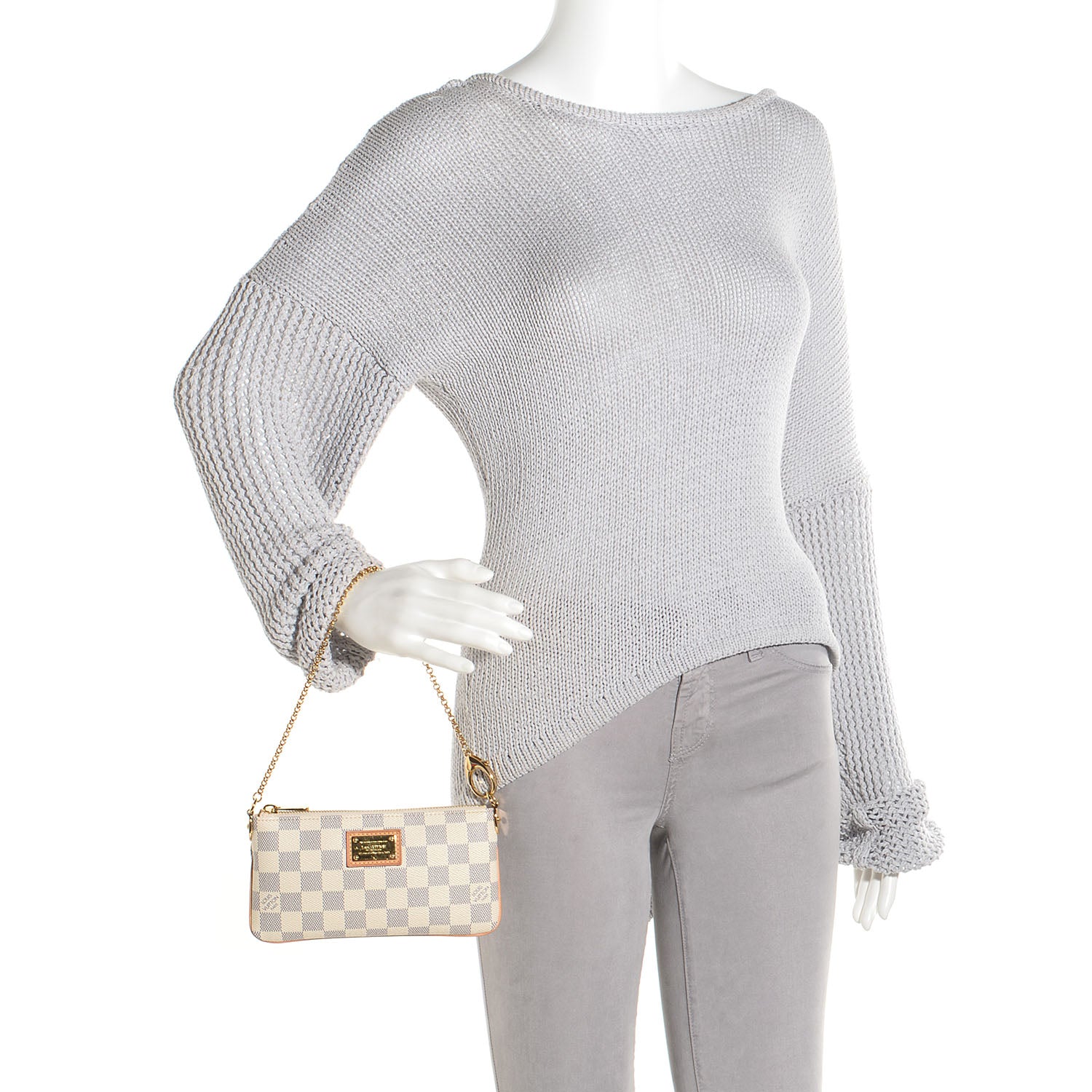 Louis Vuitton Damier Azur Pochette Milla MM 2 of 7