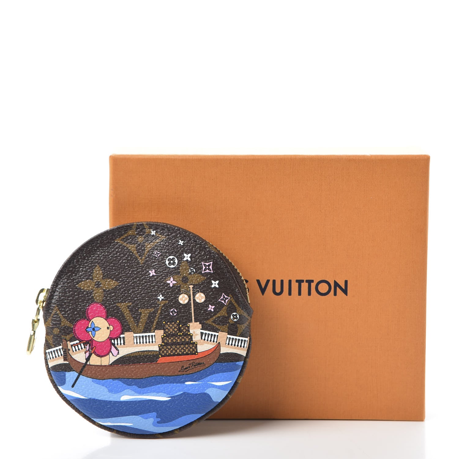 Louis Vuitton Monogram 2019 Christmas Animation Round Coin Purse Blue 7 of 7