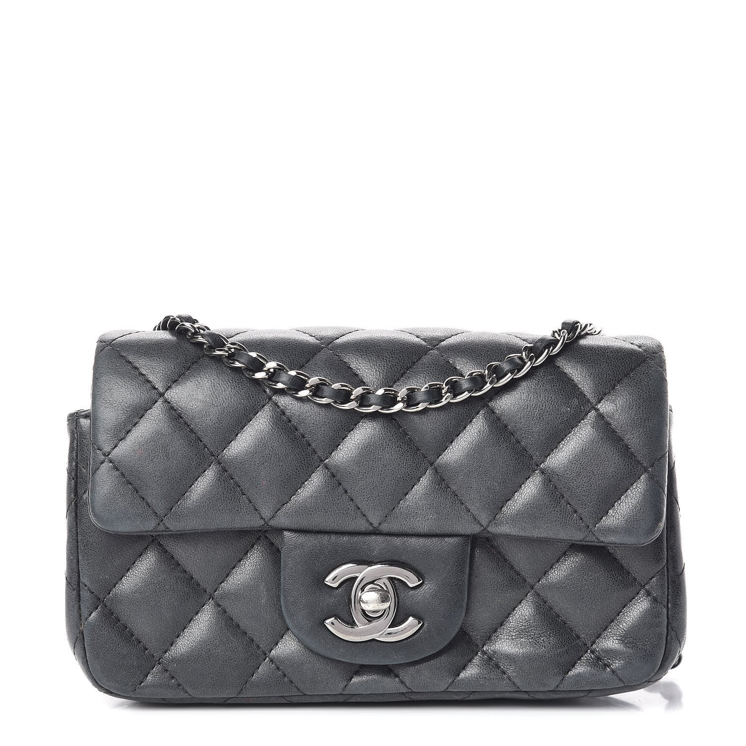 Chanel Lambskin Quilted Extra Mini Rectangular Flap Black 1 of 21