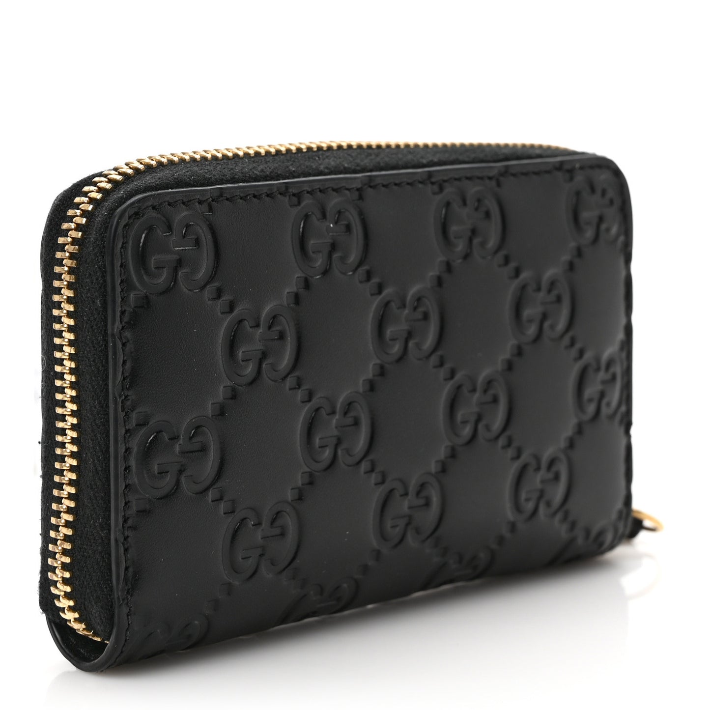 Guccissima Zip Around Card Case Black