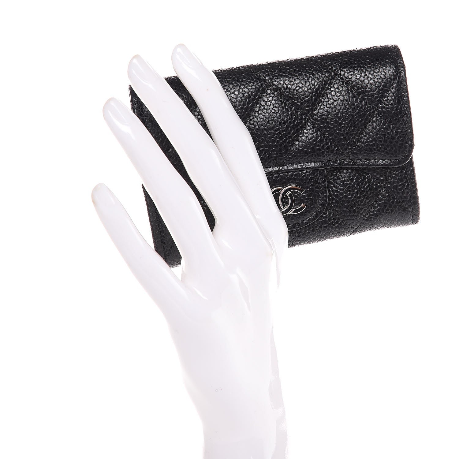 Chanel Caviar Quilted Flap Card Holder Black 2 of 9