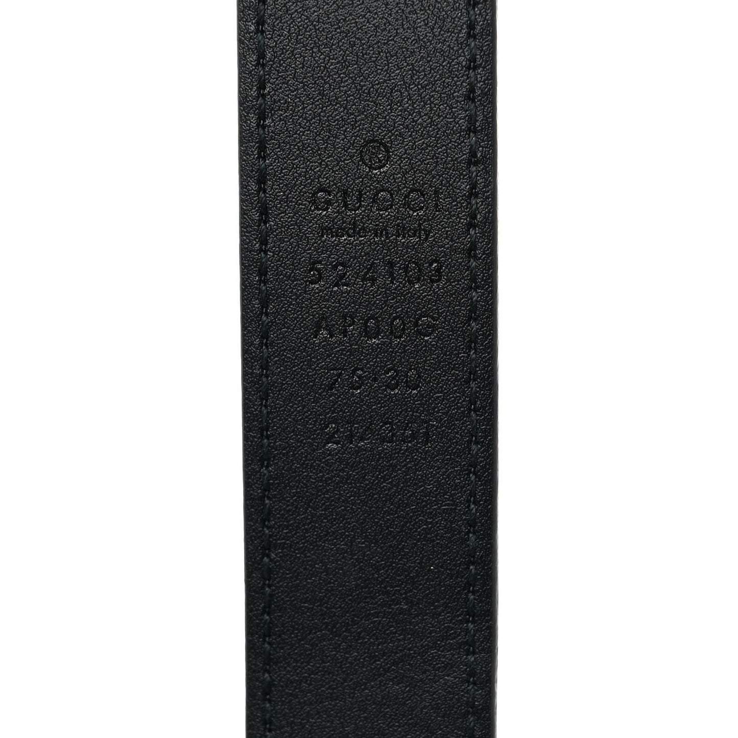 Moon Calfskin Torchon Double G 25mm Belt 75 30 Black