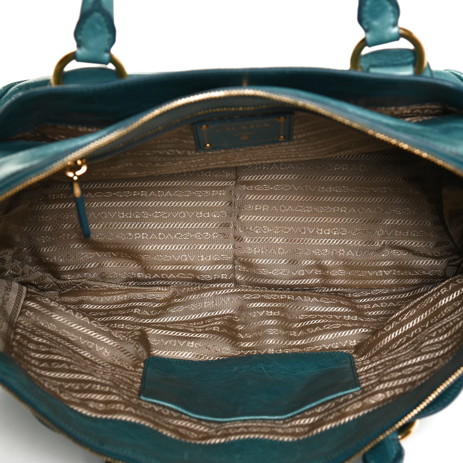 Prada Glace Calfskin Shopping Tote Blue 5 of 12