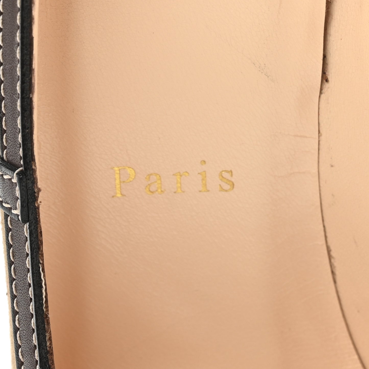 Canvas Calfskin Pumps 37 Beige Brown