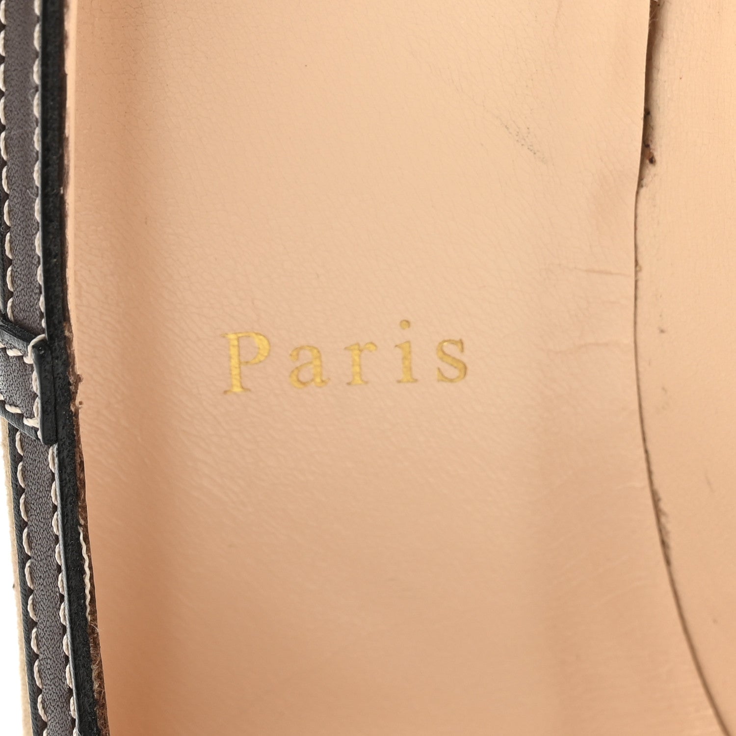 Christian Louboutin Canvas Calfskin Pumps 37 Beige Brown 8 of 9