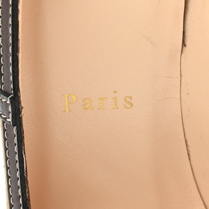 Christian Louboutin Canvas Calfskin Pumps 37 Beige Brown 8 of 9