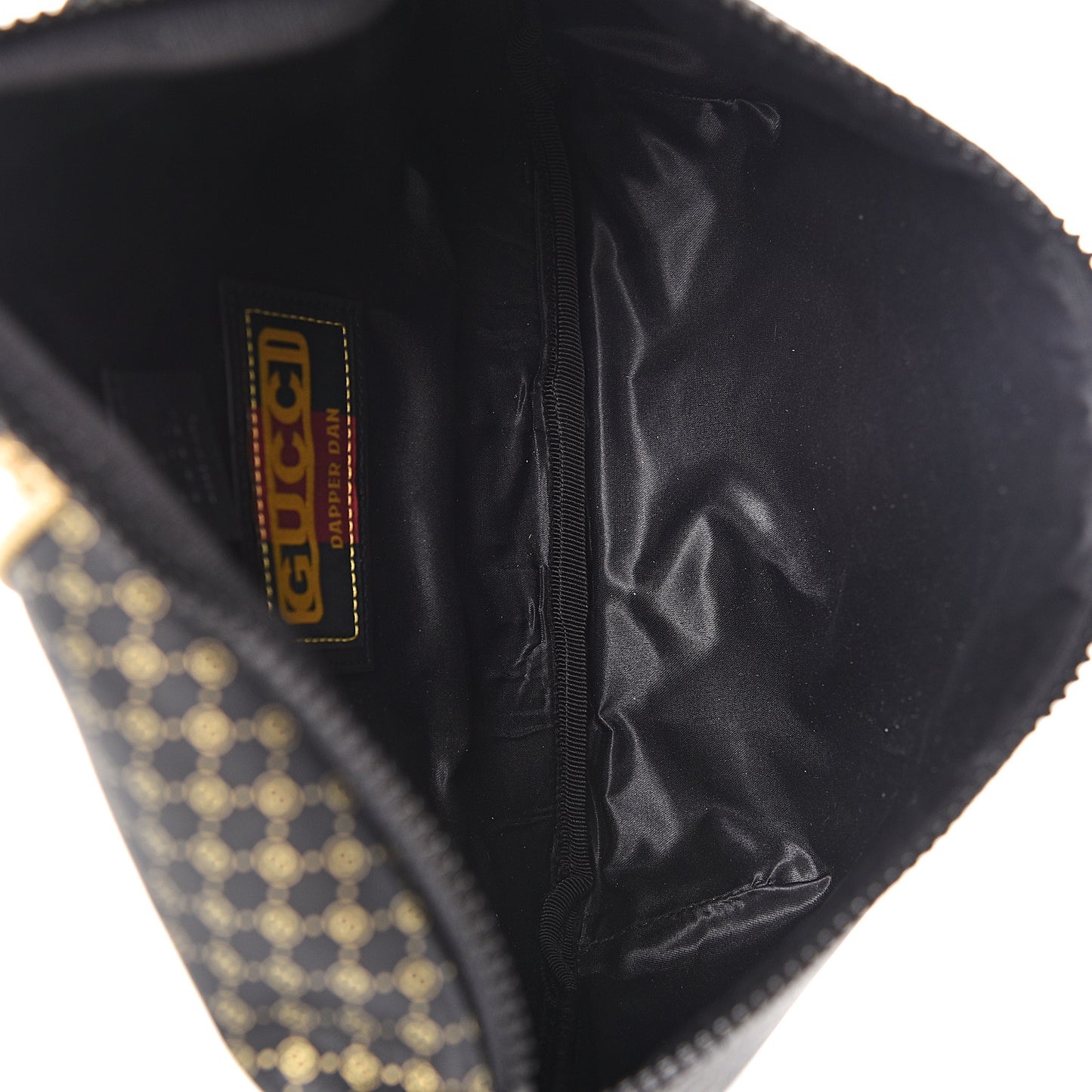 X DAPPER DAN Calfskin Laminated Ayers GG Micro Monogram Mens Belt Bag Black