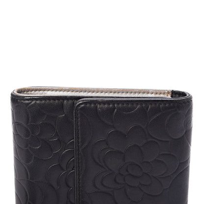 Chanel Lambskin Camellia Embossed Large Flap Wallet Black 15 of 17