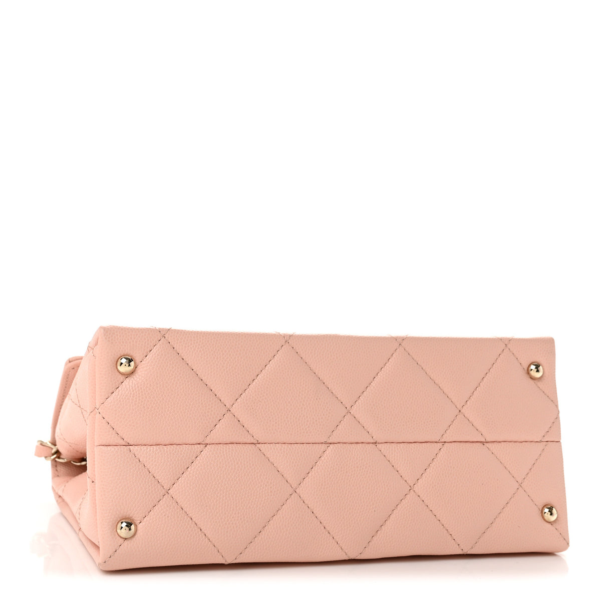 Caviar Quilted Mini Retro Twist Top Handle Flap Light Pink
