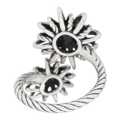David Yurman Sterling Silver Diamond 28mm Open Starburst Ring 56 7.5 3 of 4