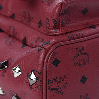 MCM Visetos Studded Medium Stark Backpack Scooter Red 10 of 13
