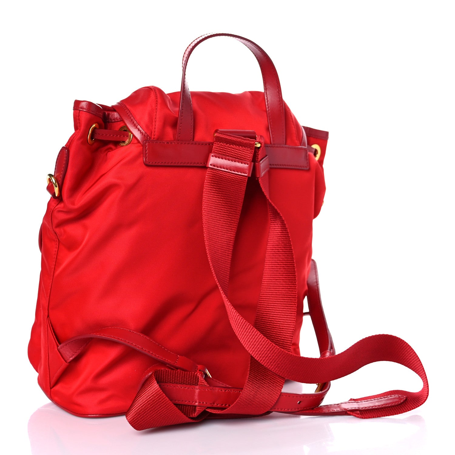 Prada Tessuto Nylon Small Backpack Rosso 3 of 8