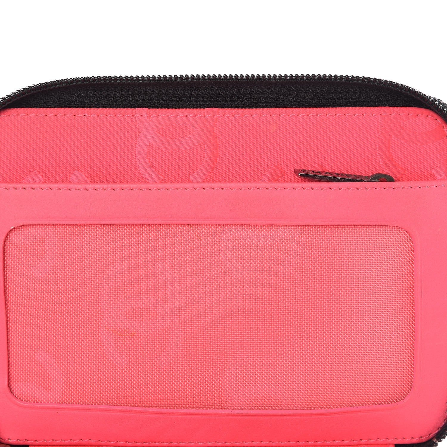 Chanel Calfskin Quilted Cambon Zip Around Makeup Pouch Black White 6 of 10