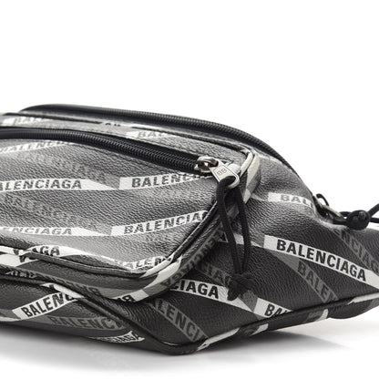 Balenciaga Coated Canvas Losange Monogram Explorer Belt Bag Black Grey 9 of 9