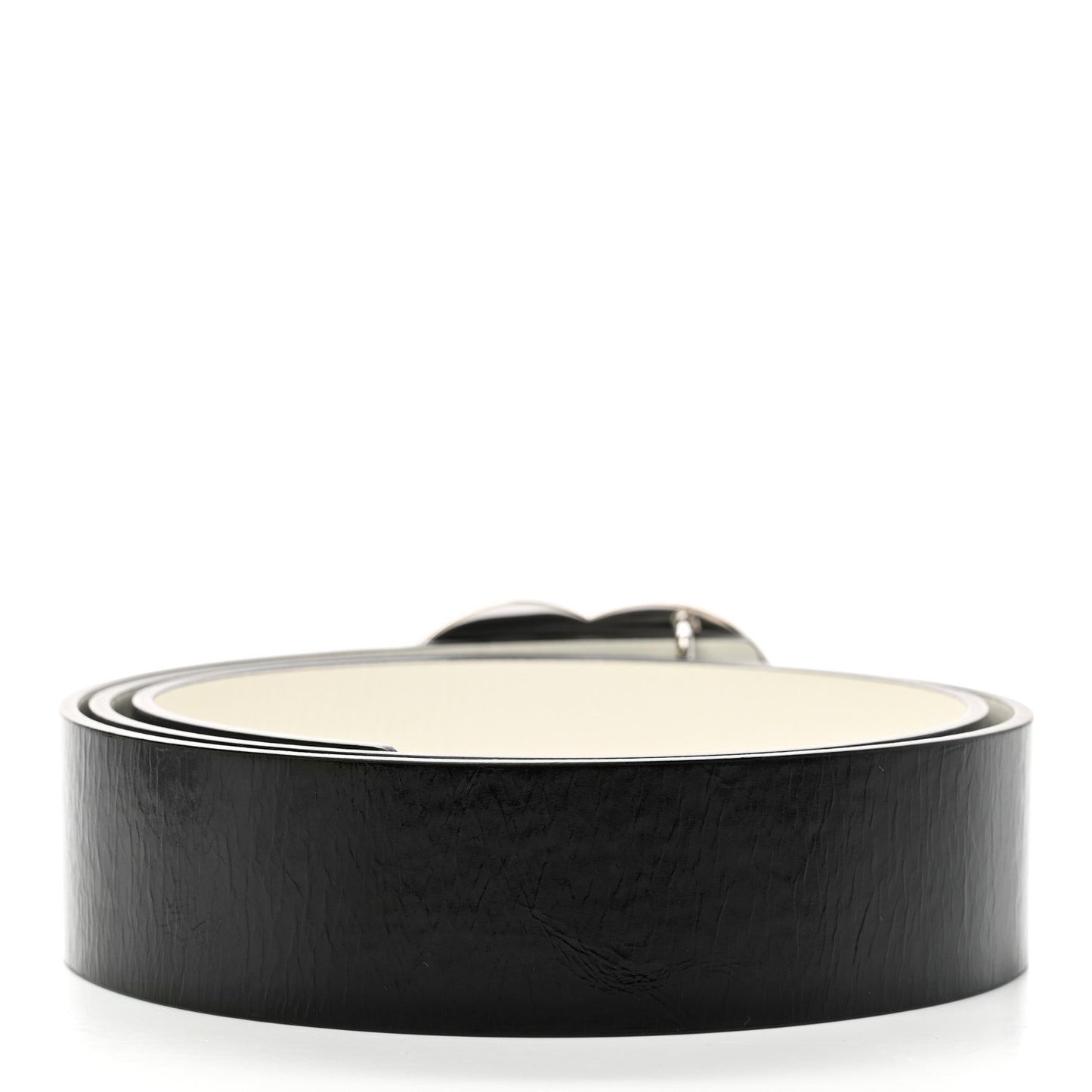 Calfskin Reversible CC Logo Belt 90 White Black