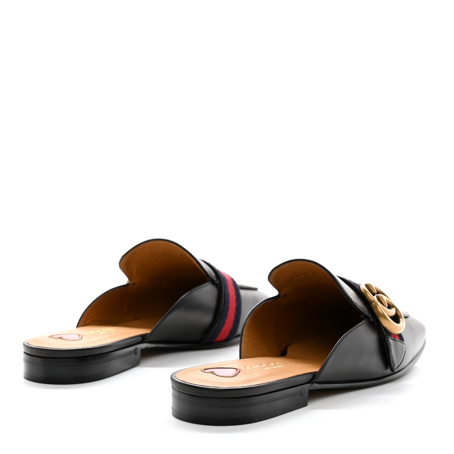 Calfskin Web Womens Peyton GG Slippers 37 Black