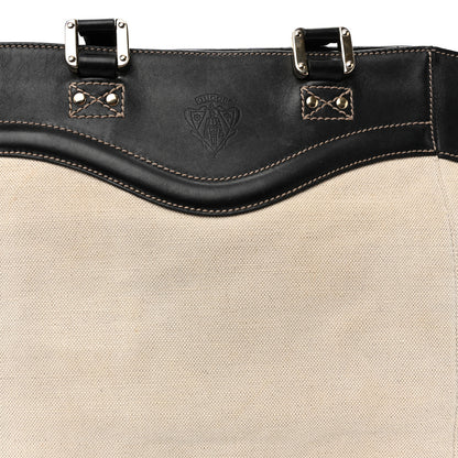 Gucci Calfskin Canvas Tote Black White 8 of 11