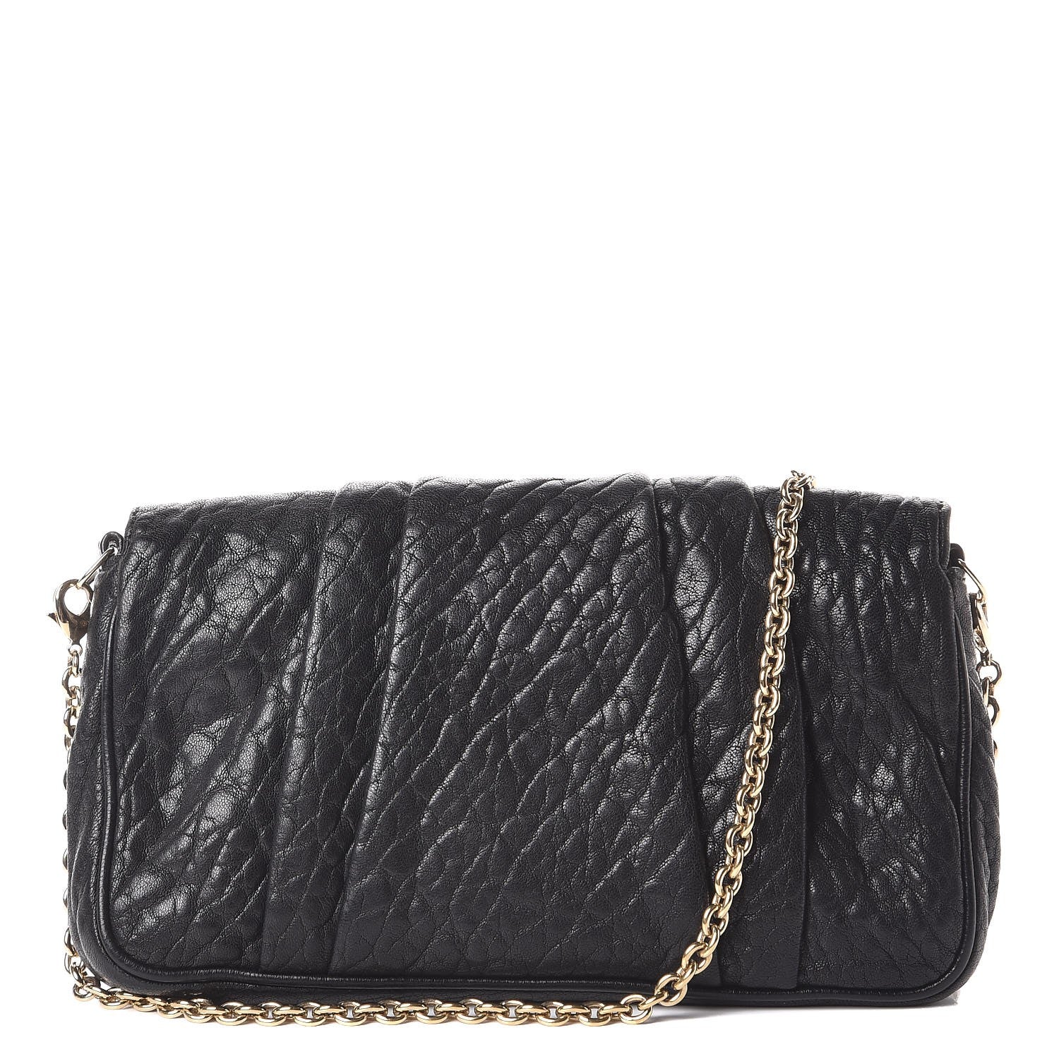 Fendi Crinkled Lambskin Mia Pochette Black 3 of 9