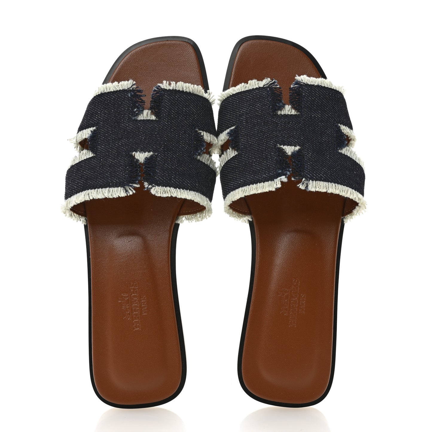 Denim Oran Fringe Sandals 36.5 Bleu Brut